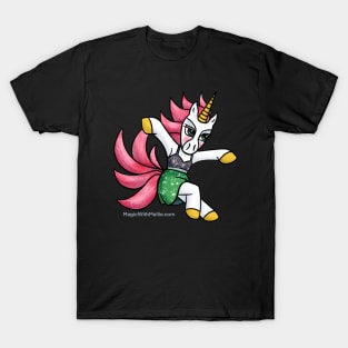 Green + Grey Dancer Unicorn - Original Illustration T-Shirt